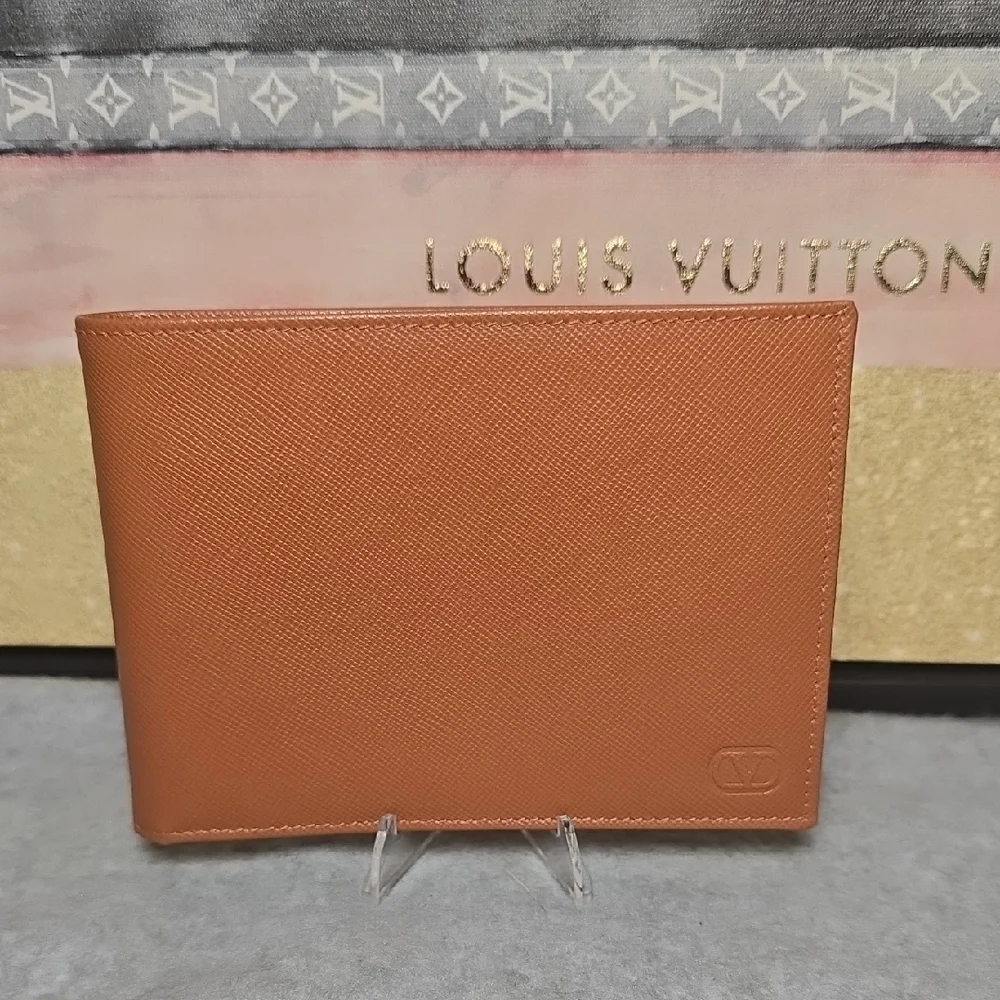 Valentino Garavani Men's Tan Leather Bifold Wallet